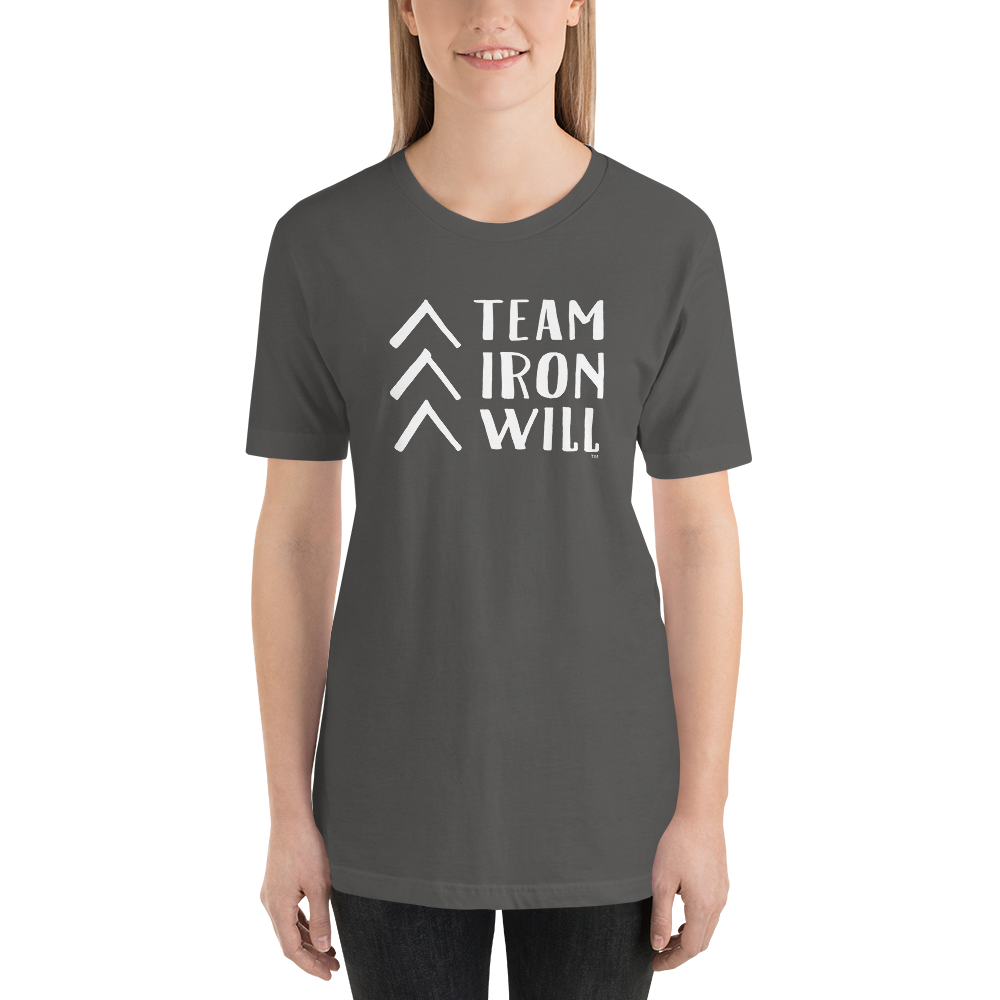 "Team Iron Will" Unisex t-shirt (Block Art - White)