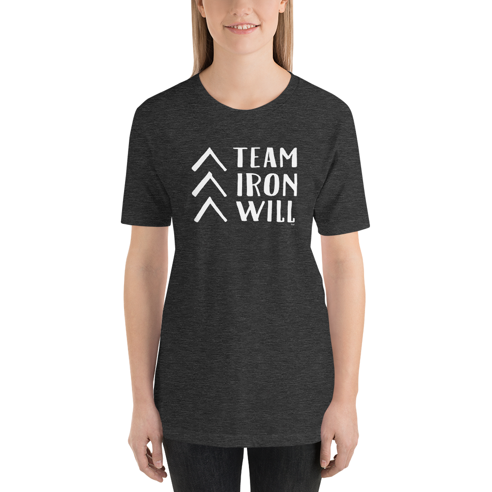 "Team Iron Will" Unisex t-shirt (Block Art - White)