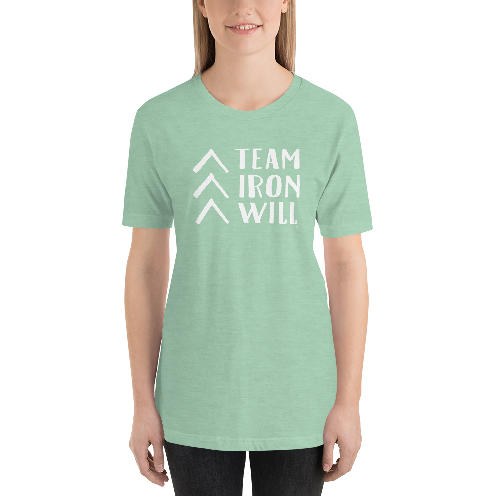 "Team Iron Will" Unisex t-shirt (Block Art - White)