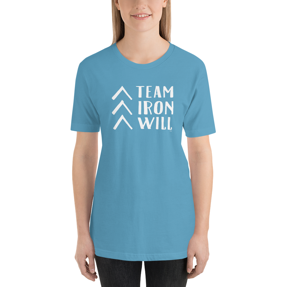 "Team Iron Will" Unisex t-shirt (Block Art - White)