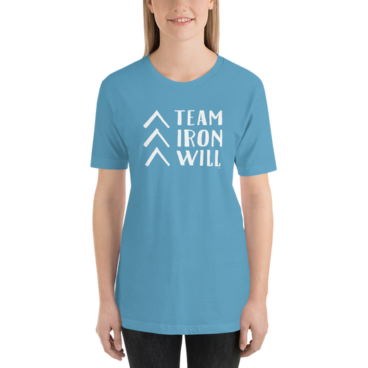 "Team Iron Will" Unisex t-shirt (Block Art - White)